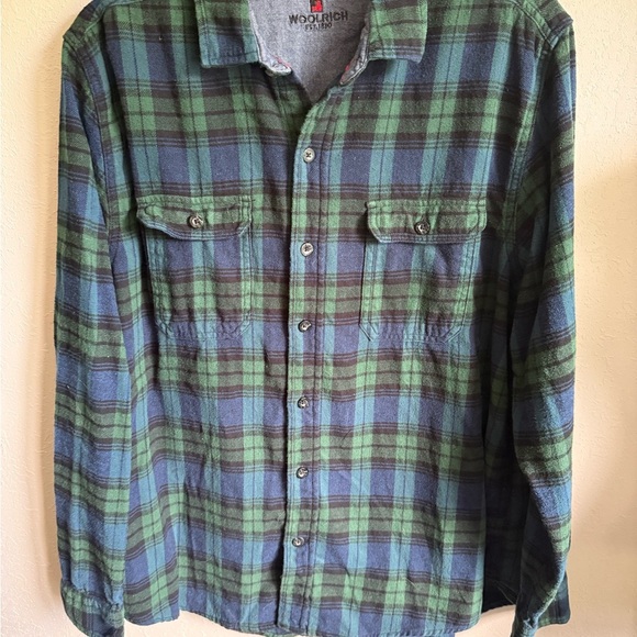 Men’s XL Green Woolrich Long Sleeve Button Up Flannel Shirt - Picture 1 of 7